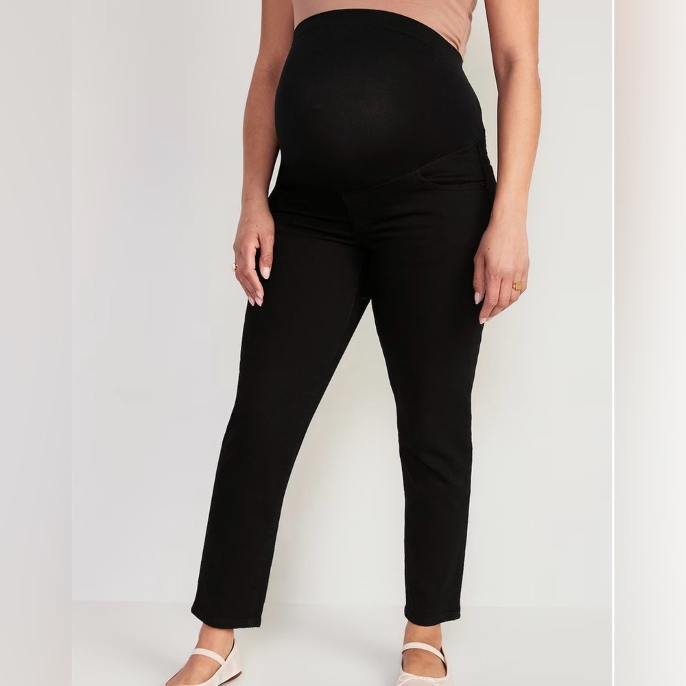 OLD NAVY Maternity Full-Panel OG Straight Jeans Size 18‎ Maternity Over Belly